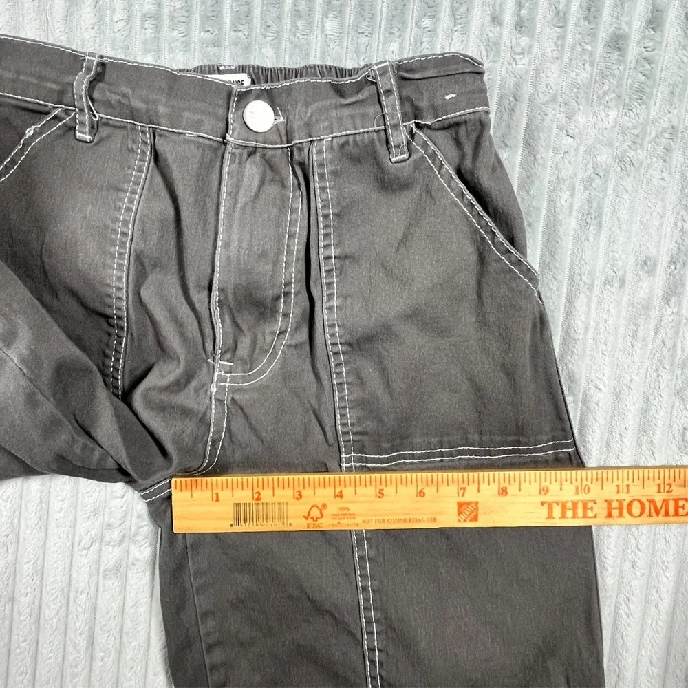 Rachel Paige Wide Leg Cargo Pants Women's S Elastic Waist‎ Baggy Skater Gray
